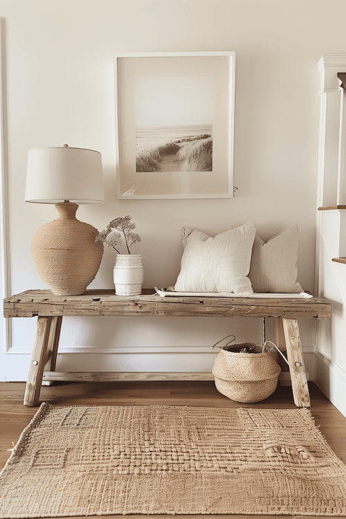 organid modern entryway decor ideas natural wood bench