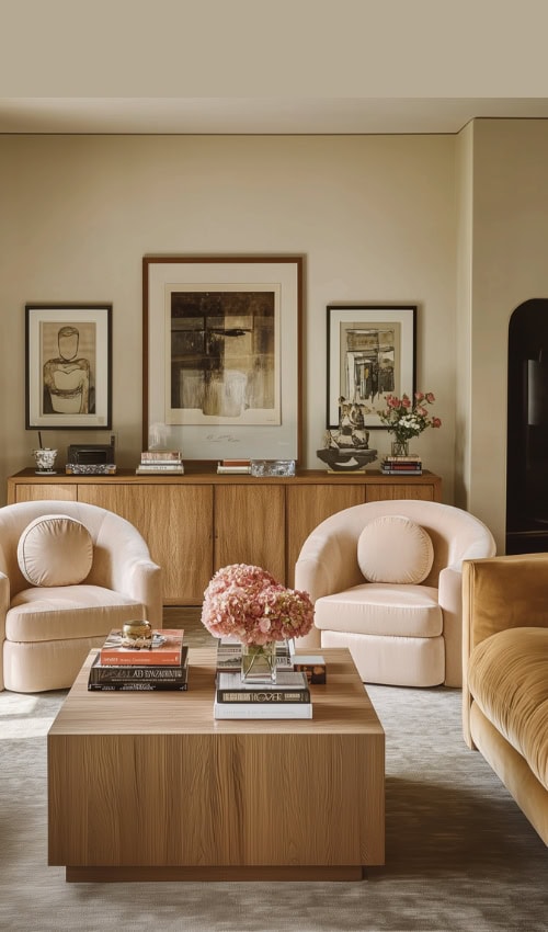 beautiful elegant colorful living room with vintage decor