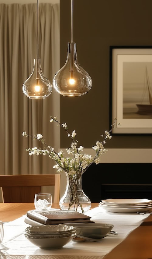 teardrop glass modern dining room light