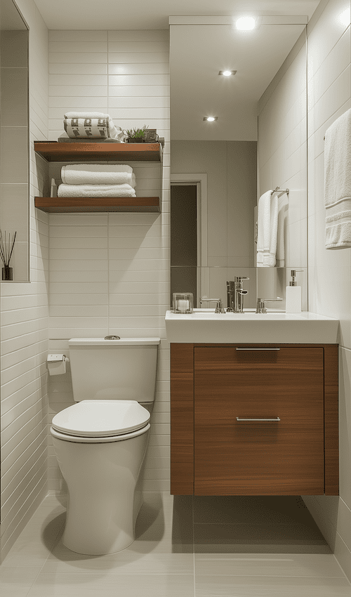 image of over toilet floating shelves