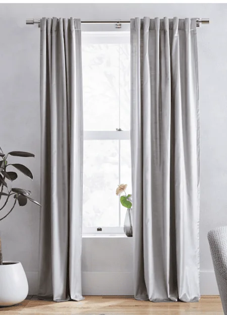 velvet-grey-curtains for dining room