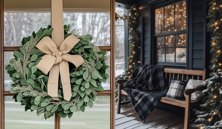 The most stylish Front Porch Christmas Decor Ideas for Winter front door decoration