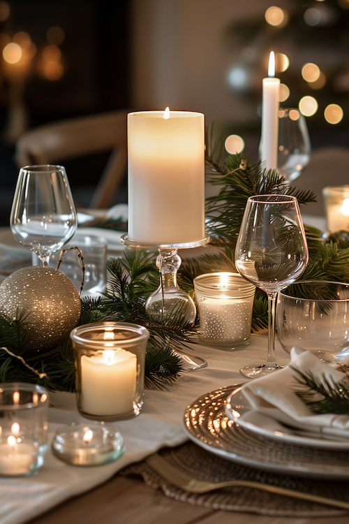 easy candlelit dinner table setting