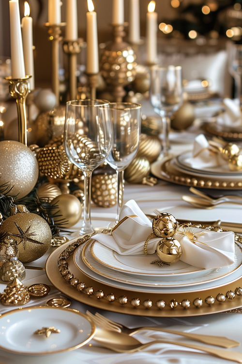 All Gold Everything Table Setting