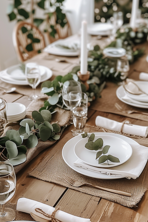 interesting natural christmas table setting ideas for minimalists