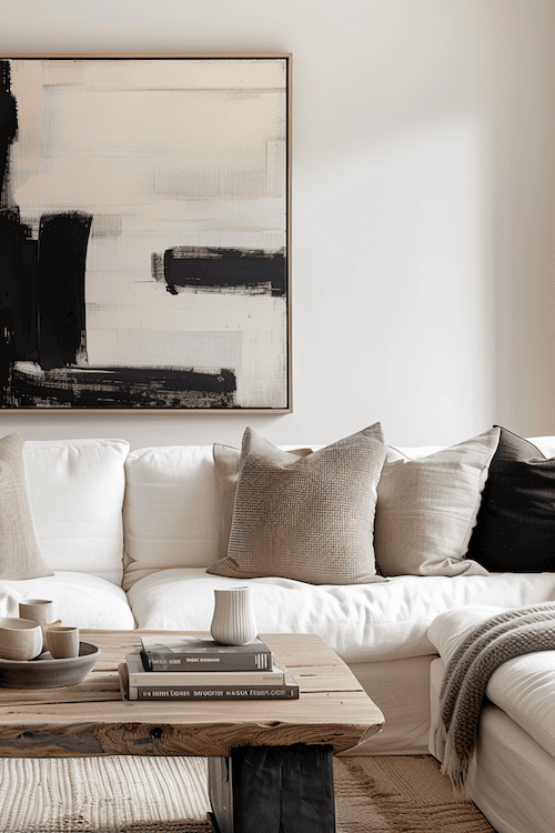 Modern Organic Living Room ideas DIY painting