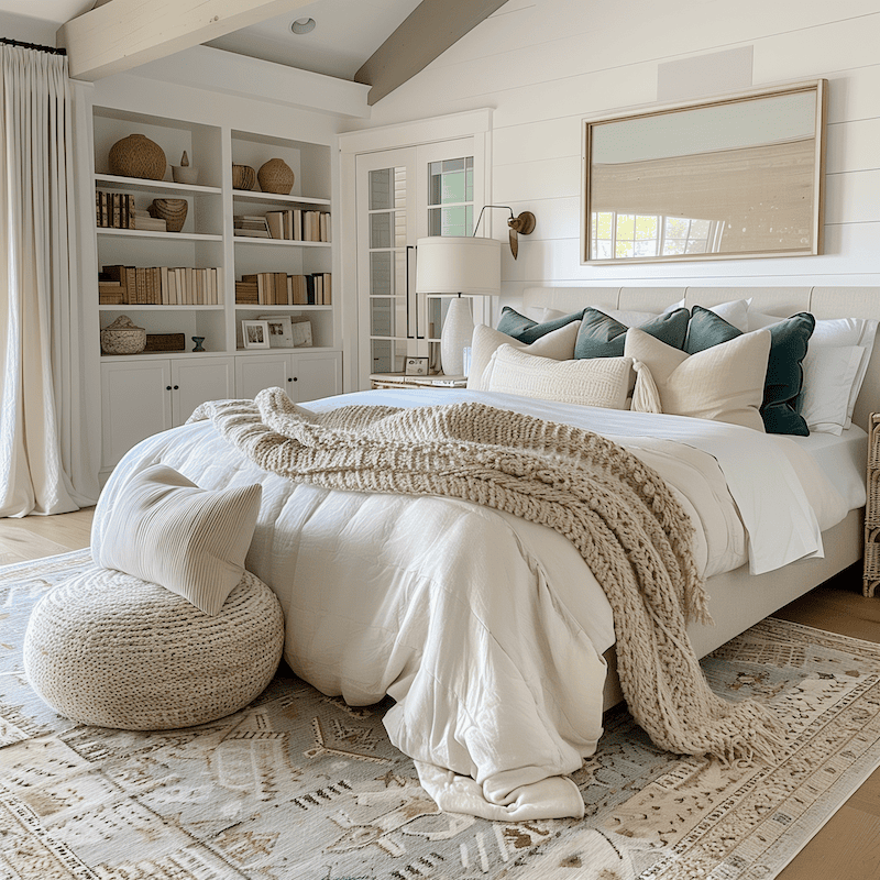 Shop The Room_Coastal Bedroom with Knit Blanket_organic bedding_shere to shop coastal bedroom decor