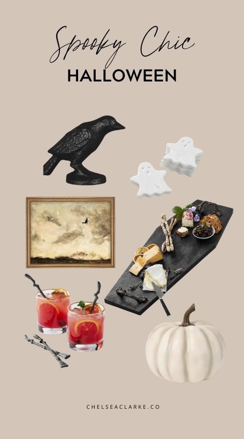 collection of spooky chic halloween decor