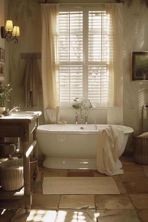 Transitional Bathroom Design Inspired by Nancy Meyers Aesthetic