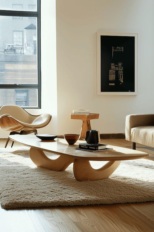 MCM Noguchi Coffee Table in mid century modern home