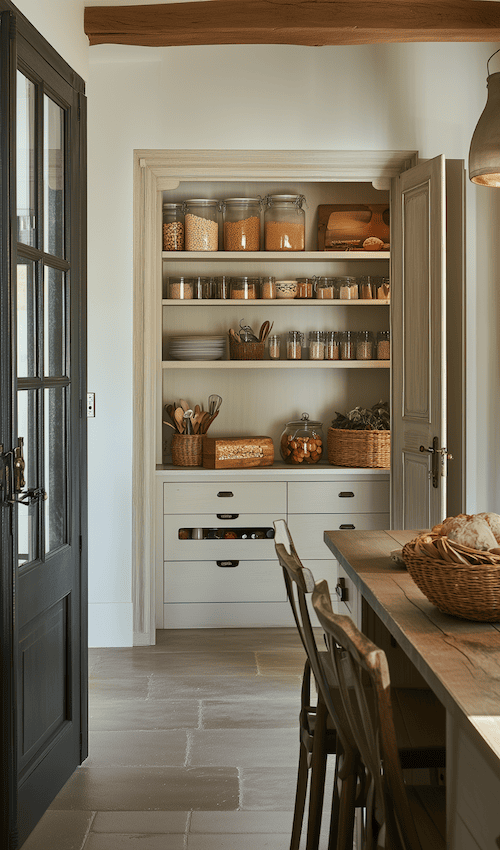 organization hacks in french country kitchen