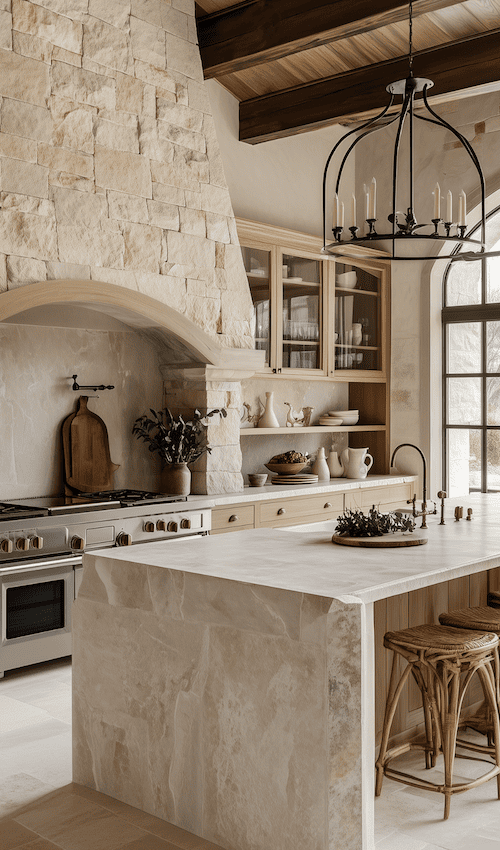 countertops in grand modern french country cottage kitchen