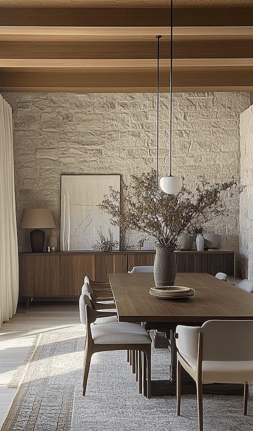 mid century modern dining room mixes old and new styles