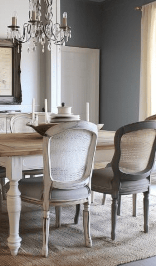 mixing chairs in dining room is a great decorating tip