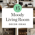 Selection of various living rooms that show different ways to create a moody elegant living room decor