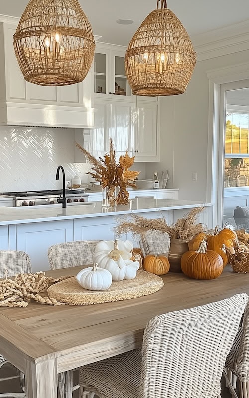 fun fall table decor for eat-in kitchens