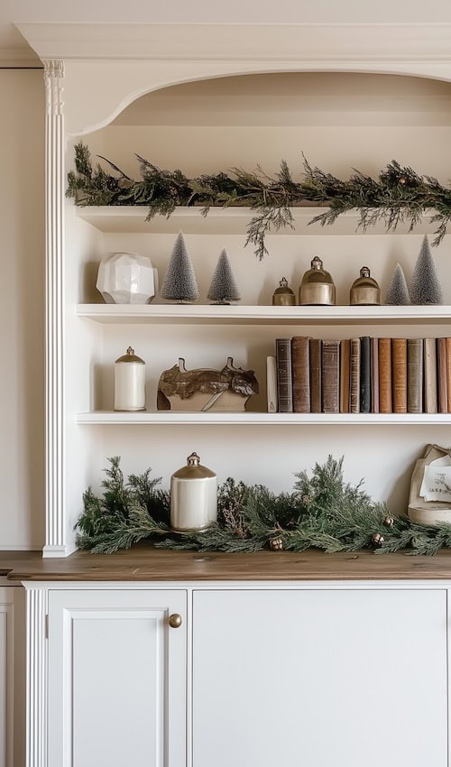 beautiful french country cottage christmas - - french country christmas bookshel decor ideas