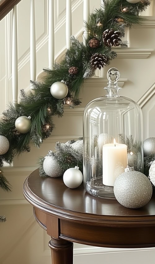 French Country Christmas Decorating Ideas: Candle Cloche