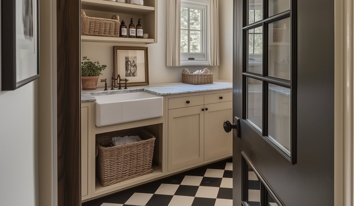 looking into a newly renovated laundry room example of Laundry Room Makeover Ideas