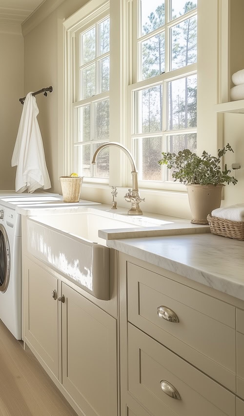 elegant laundry room color pallete