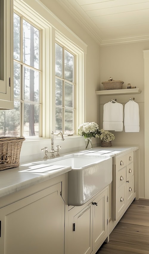 marble countertops narrow laundry room ideas