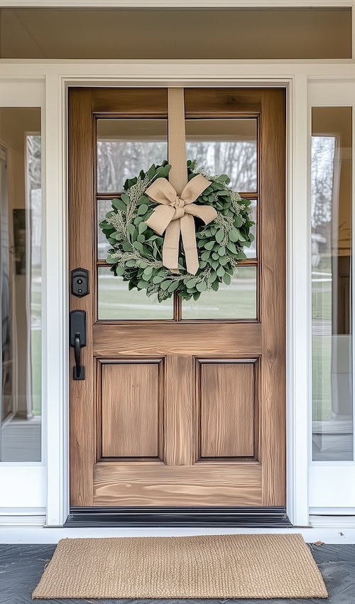 beautiful organic modern front porch christmas decor