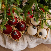 collection of pottery barn velvet christmas tree decorations flocked balls