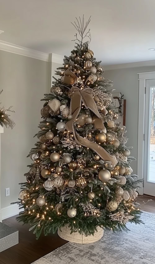 Pretty white and gold christmas decor