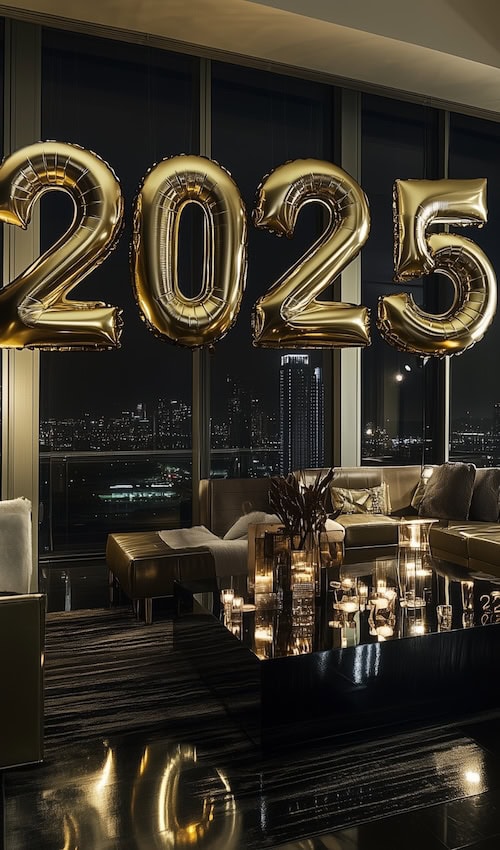 glittery 2025 nye party decorations