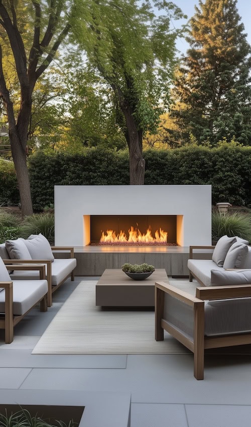 Cozy Backyard Ideas outdoor fireplace and seating 