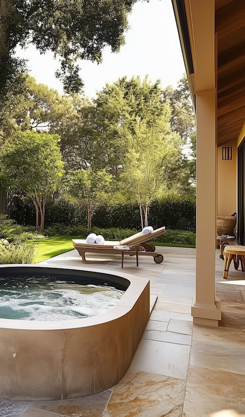 modern hot tub backyard patio design