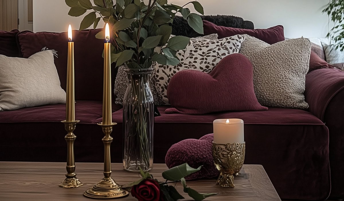 Cozy romantic living room Valentines Decor Ideas