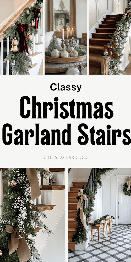 a collection of helpful Classy Christmas Garland Stairs Ideas