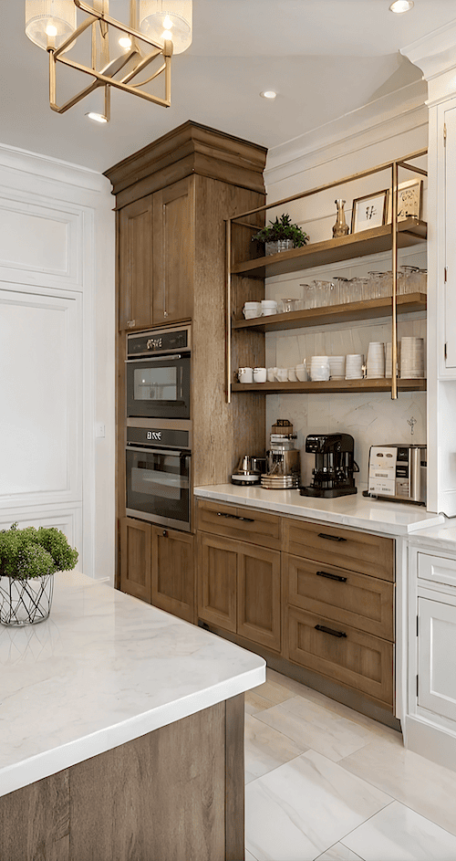 alder kitchen cabinets in apothecary kitchen design