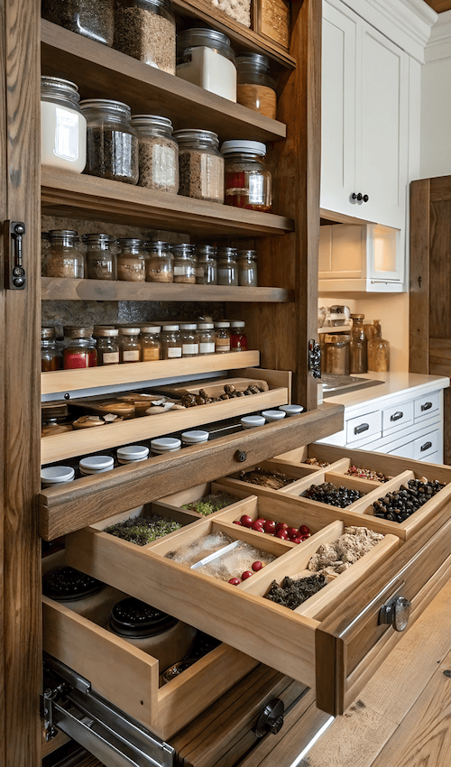 apothecary kitchen organization