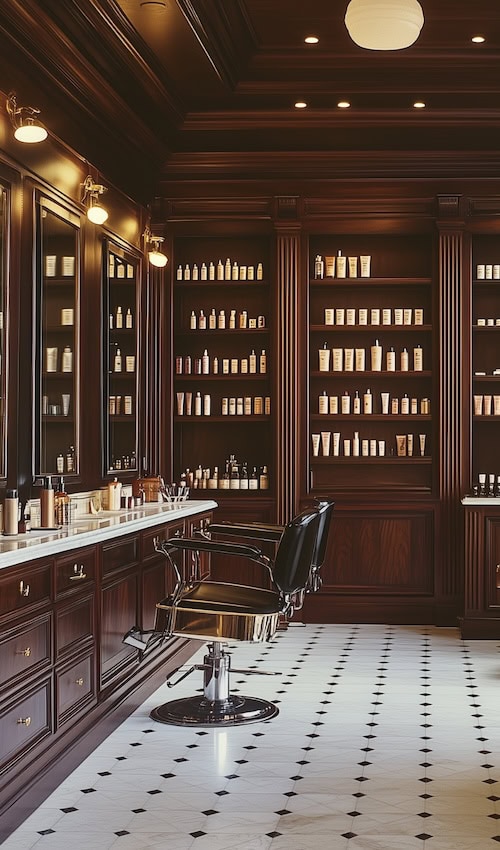 charming apothecary style beauty salon