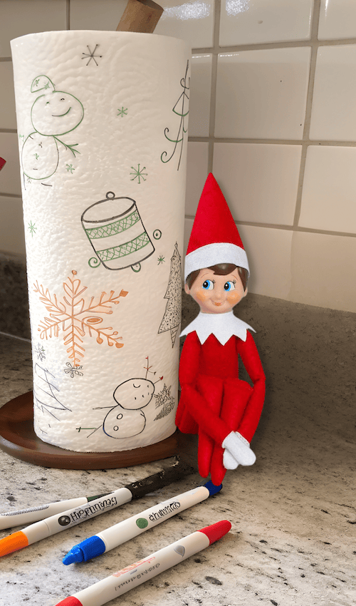 drawing on paper towels classroom elf on the shelf ideas