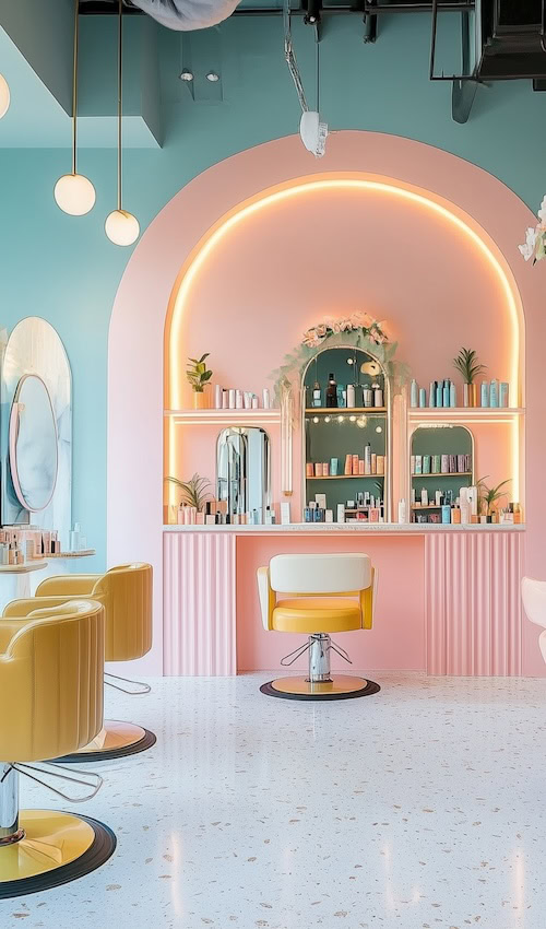 coloful beauty room ideas for salon owners