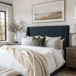 cozy earthy bedroom decorated with lots of pillows