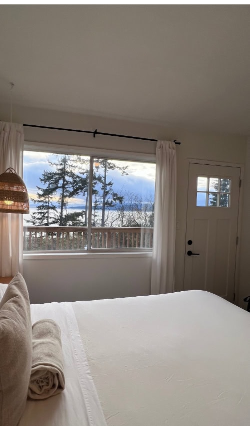 cozy cabin aesthetic oceanview from bedroom