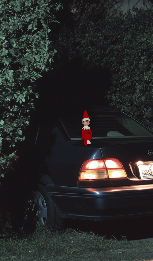 the craziest elf on the shelf ideas - car mishap