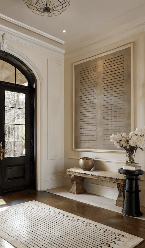 funky eclectic decor entryway in modern eclectic home