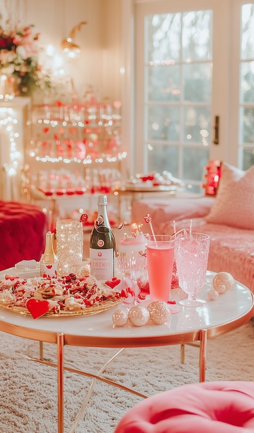 yummy galentines day party pink drinks and mocktails