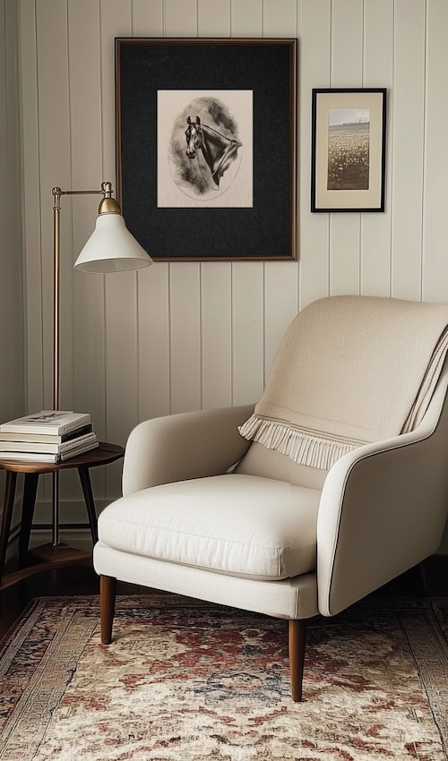 a chair next to a lamp reading nook set up things to do in December to improve your home