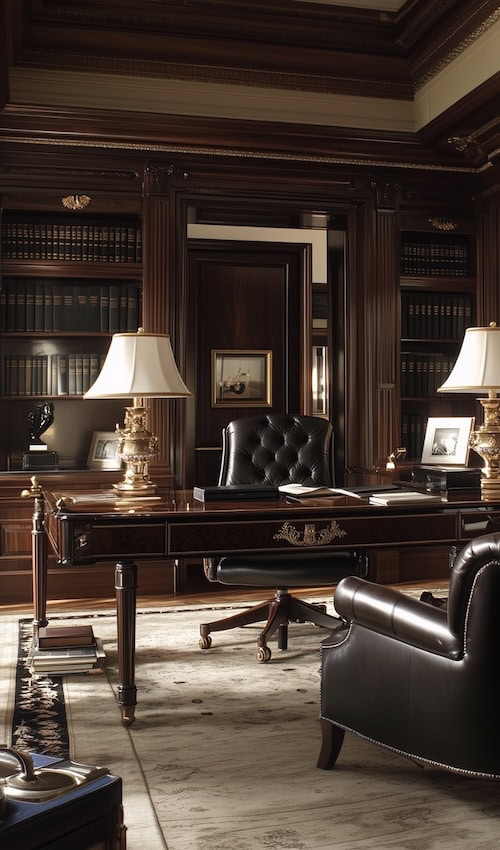 ralph lauren interiors style old money office