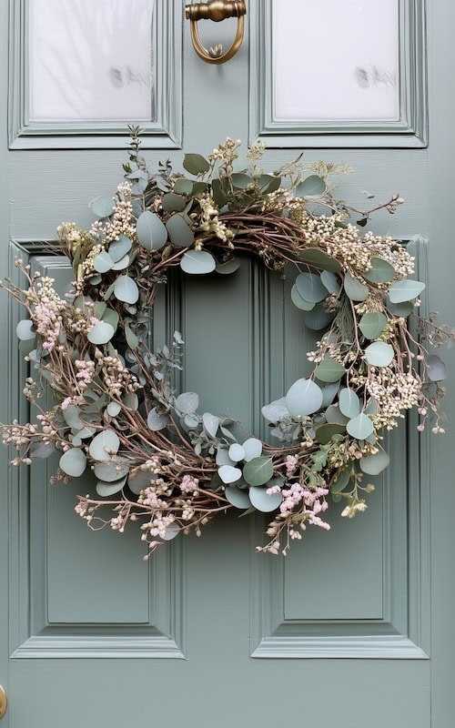 pretty Easter wreath on door - 8