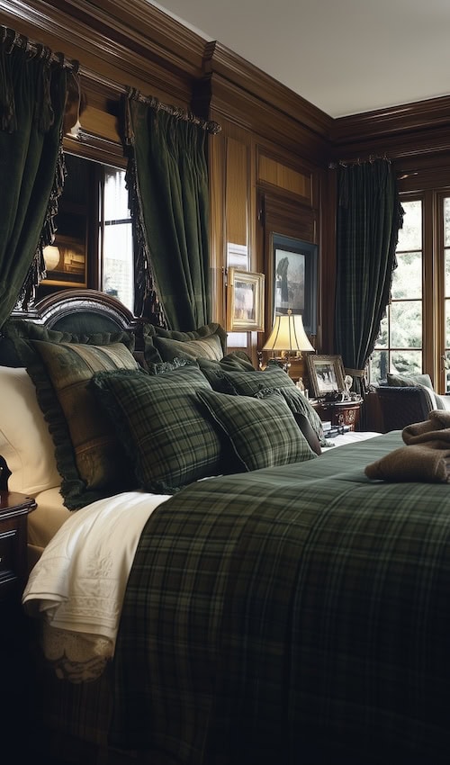 cozy ralph lauren interiors  -  ralph lauren old money bedroom