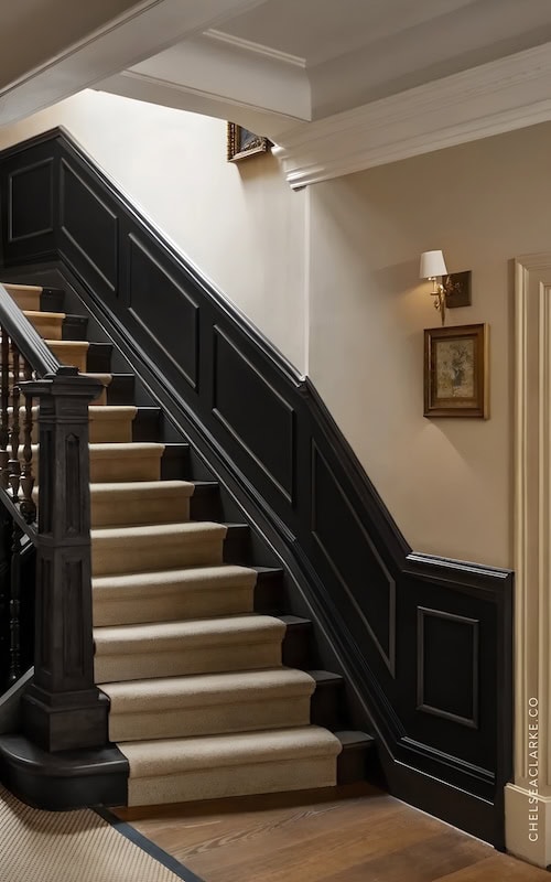 antique farmhouse stairs in old world home tour