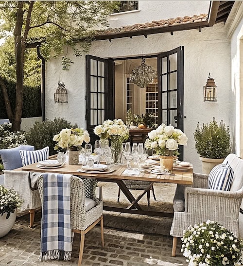 english cottage home tour cottage home exterior patio dining