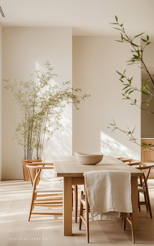 Serene- japandi interior dining room